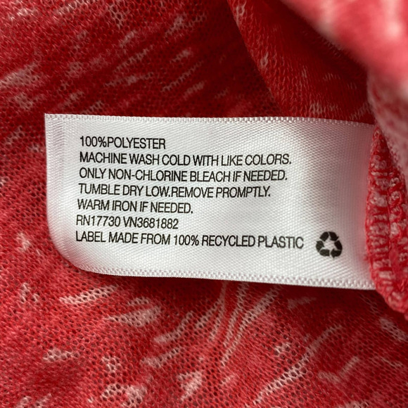 AVA & Viv Pink Printed Boxy V-Neck High Low Blouse - Picture 9 of 10